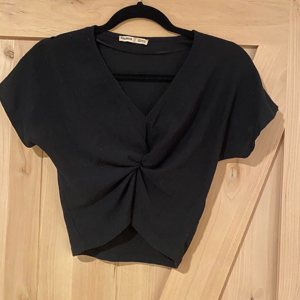 PULL&BEAR Black Twist Top